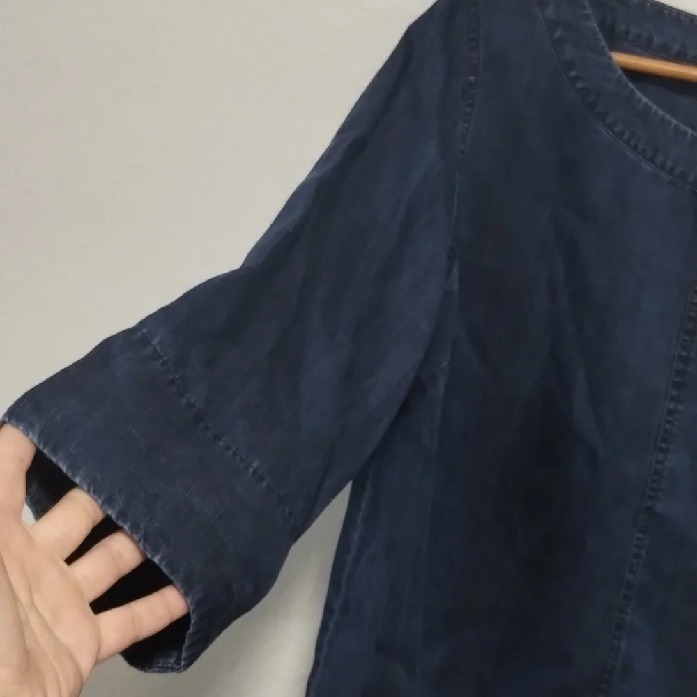 Soft Sorroundings Chambray Georgica Blouse - Picture 7 of 9